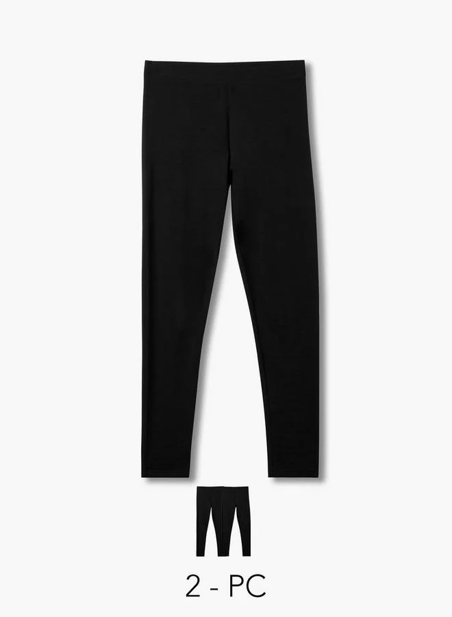 Splash FAV Pack of 2 Elasticated Full Length Leggings